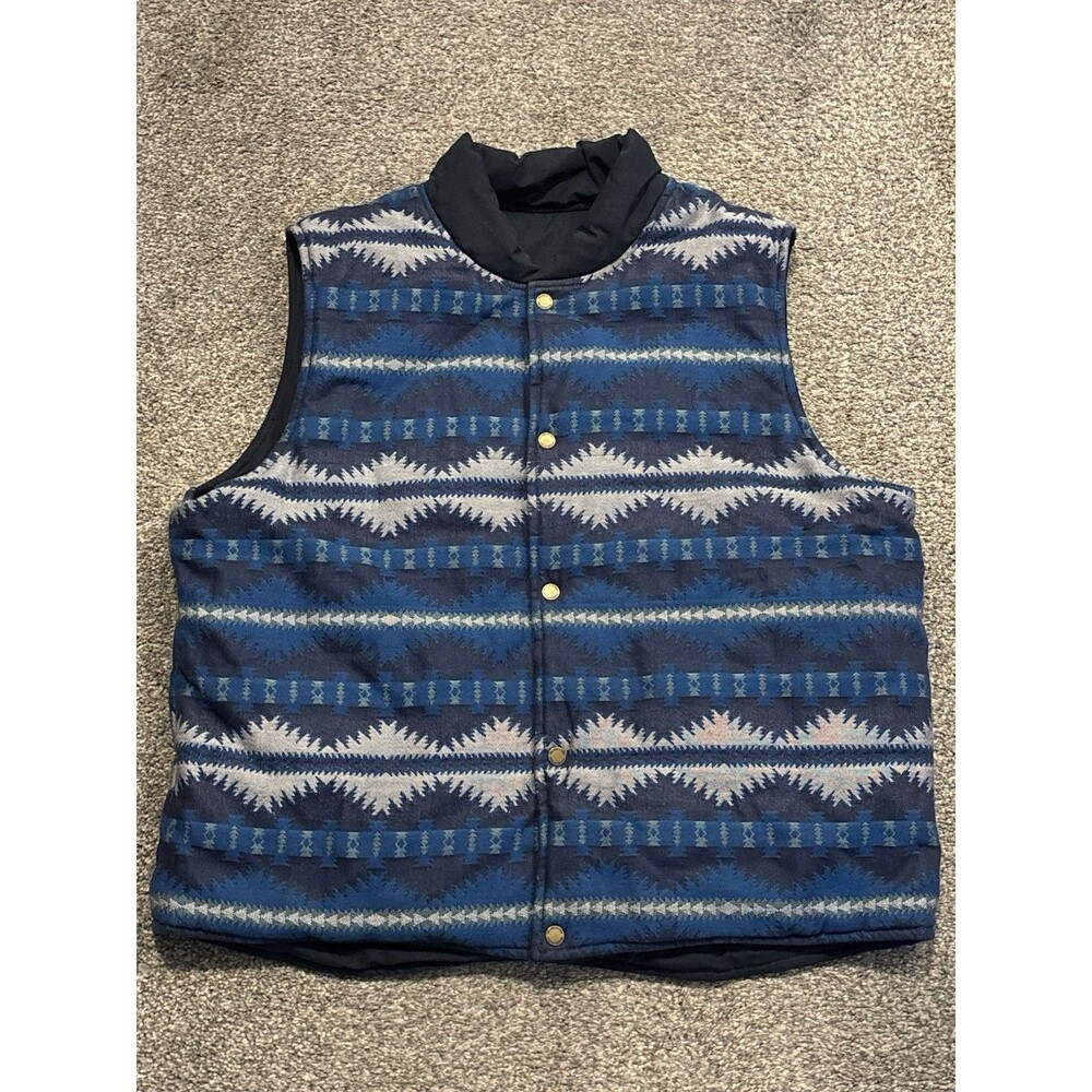 Vintage‎ Pendleton Surf Down Vest Size XL Reversible Blue Geometric